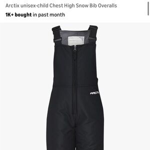 Arctix Black Kids High Snow Bib Overalls